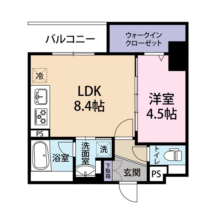 ヴィルブーケ天満橋(1LDK/8階)の間取り写真