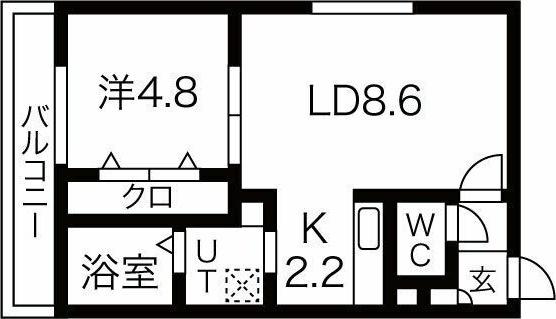CITY RESIDENCE環状通東(1LDK/4階)の間取り写真