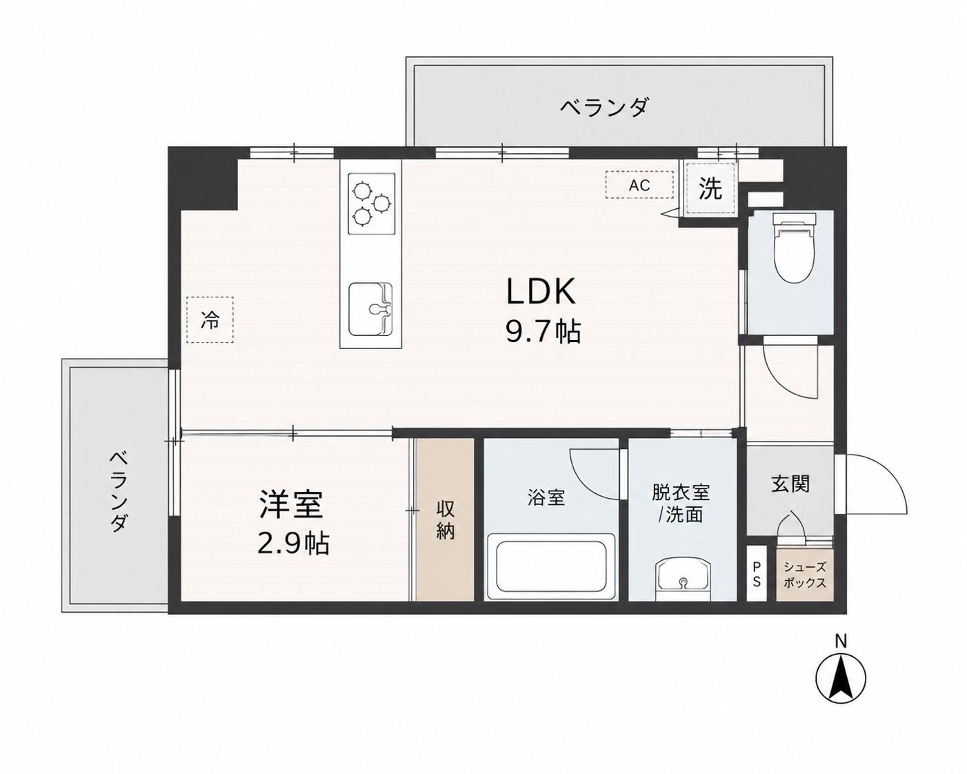 HOUSE TAGAWA(1LDK/2階)の間取り写真