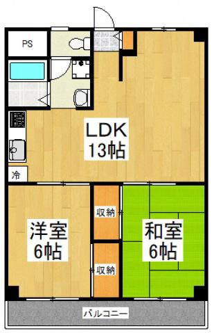 ロワール前沢(2LDK/2階)の間取り写真