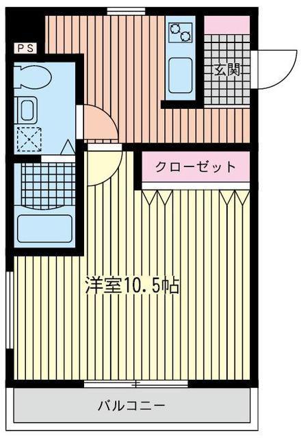 湘南台Nビル(1K/2階)の間取り写真
