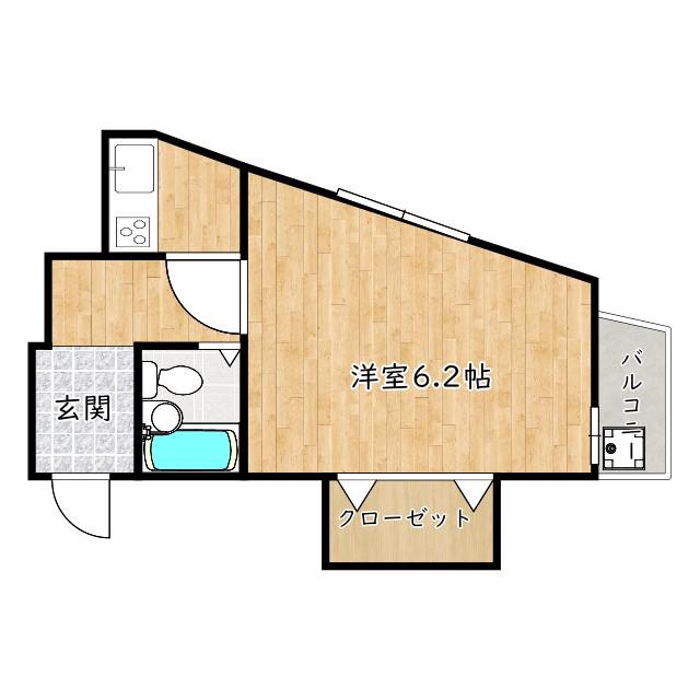コサエール(1K/3階)の間取り写真