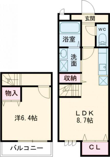 スリーハーブス狭山II番館(1LDK/1階)の間取り写真