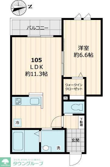 メゾンベベ(1LDK/1階)の間取り写真