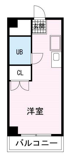 ブックベース(ワンルーム/3階)の間取り写真