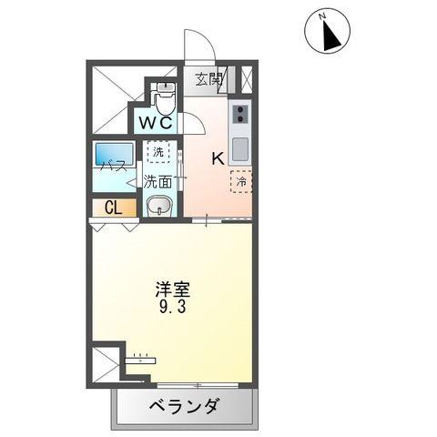 長町1丁目マンション(1K/3階)の間取り写真