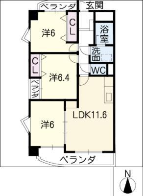 LATOUR(3LDK/5階)の間取り写真
