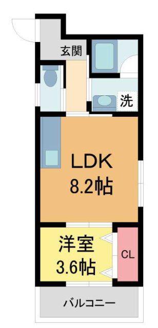 カサ苦楽園(1LDK/2階)の間取り写真