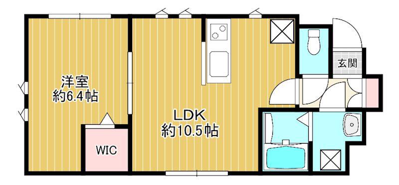 フリージュ鎌倉(1K/1階)の間取り写真