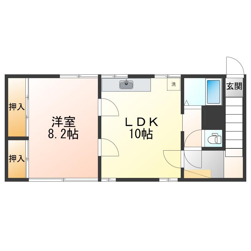 SEIKI相生(1LDK/2階)の間取り写真