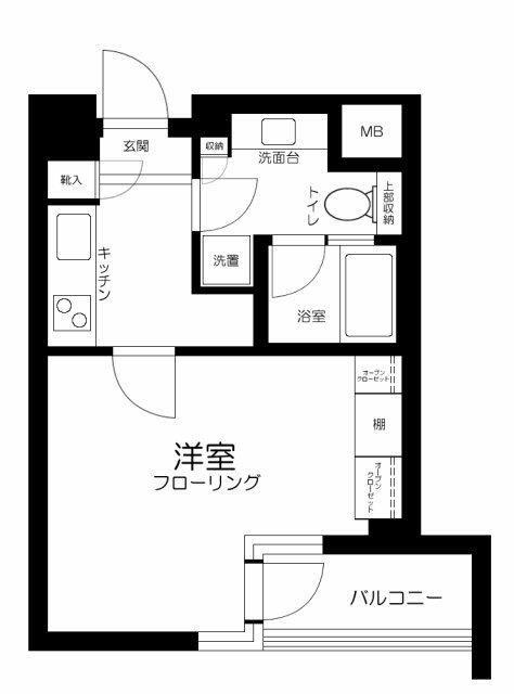 ユニーブル恵比寿(1K/1階)の間取り写真