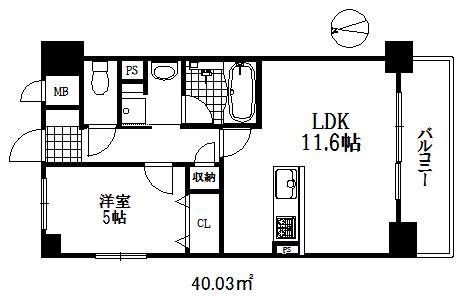 プレ・ラ・メール御影Ⅱ(1LDK/4階)の間取り写真