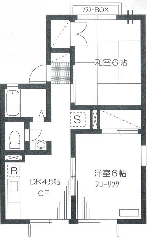 メゾンドール行徳(2DK/1階)の間取り写真