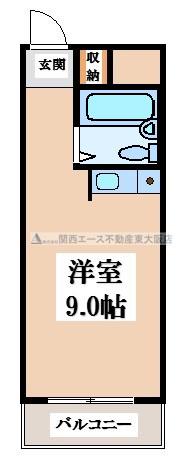 花園ルート66(ワンルーム/3階)の間取り写真