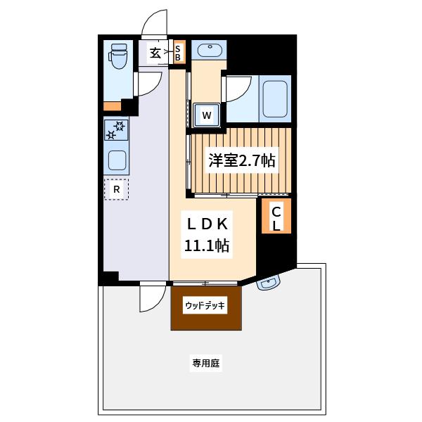 シーフォルム マチダ(1LDK/1階)の間取り写真