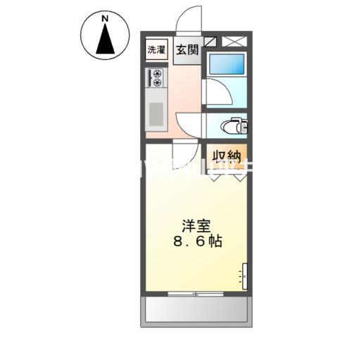 シャインキャッスルII(1K/1階)の間取り写真