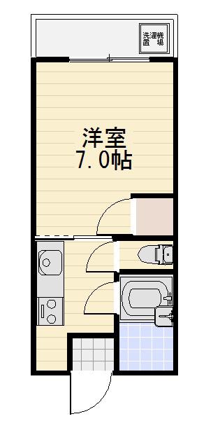 ニューヴィラ新垢田 107号(1K/1階)の間取り写真