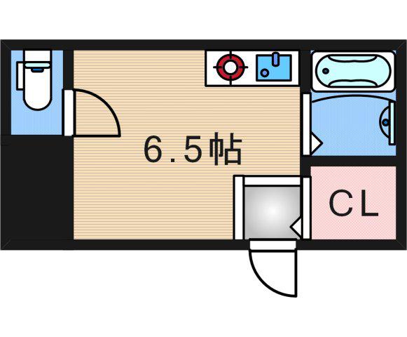 サンタウンあきパート2(ワンルーム/3階)の間取り写真