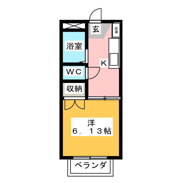 聖ハイツまいむII(1K/1階)の間取り写真