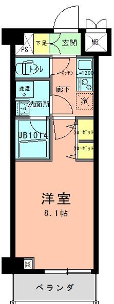 ラフィネ ジュ 大森(1K/1階)の間取り写真