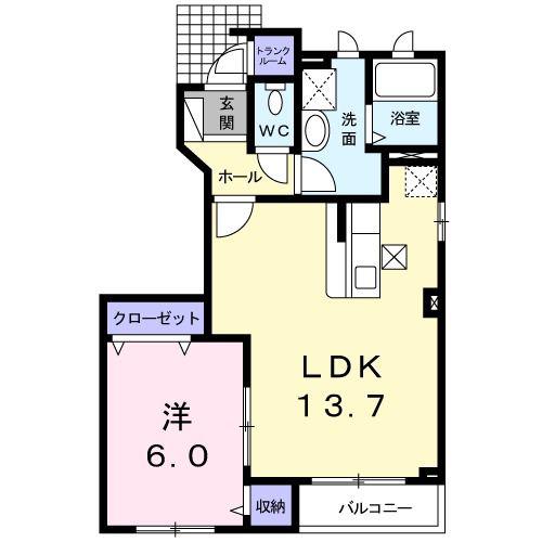 フォーレストヒルズ 参番館(1LDK/1階)の間取り写真