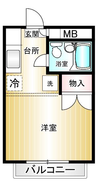 アービラ鶴見A棟(1K/2階)の間取り写真
