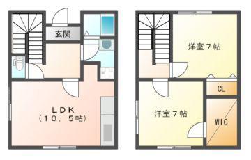 メゾネット A(2LDK/2階)の間取り写真