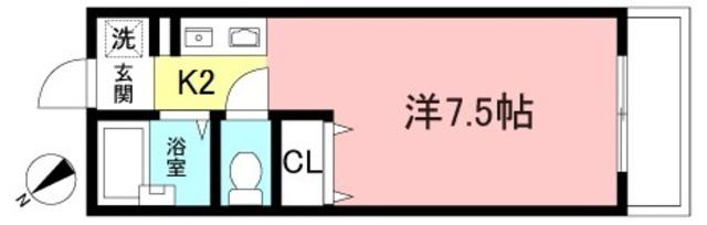 TKガーデンパレス(1K/1階)の間取り写真