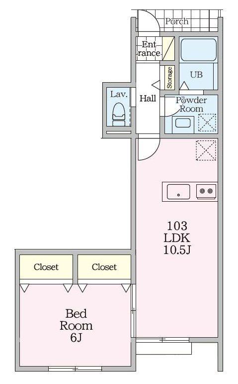 リビエラ(1LDK/1階)の間取り写真