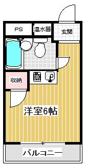 たかなかビル(ワンルーム/5階)の間取り写真