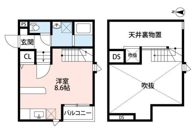 AFFITTO竹下(ワンルーム/1階)の間取り写真