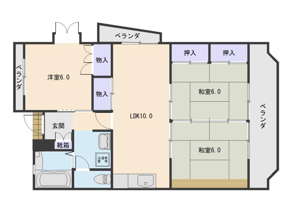 サンパール紫原(3LDK/4階)の間取り写真