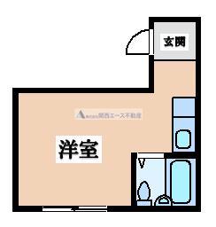 小阪CTハウス(ワンルーム/4階)の間取り写真
