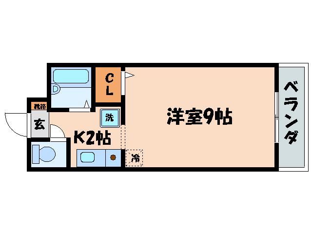 メゾン山口(ワンルーム/2階)の間取り写真