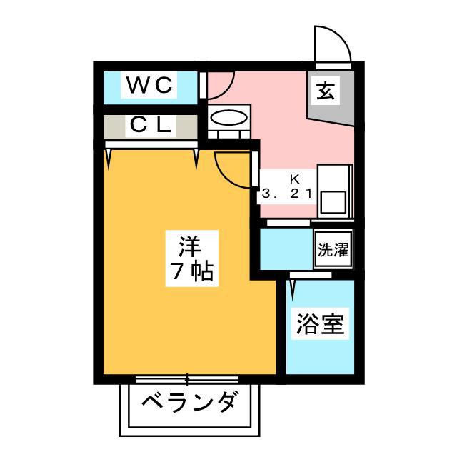 キャメル秋津III(1K/1階)の間取り写真