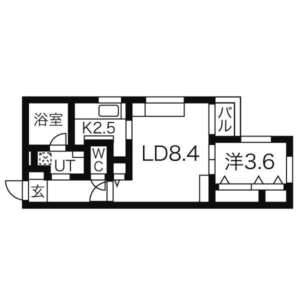 サードインパクト(1LDK/3階)の間取り写真