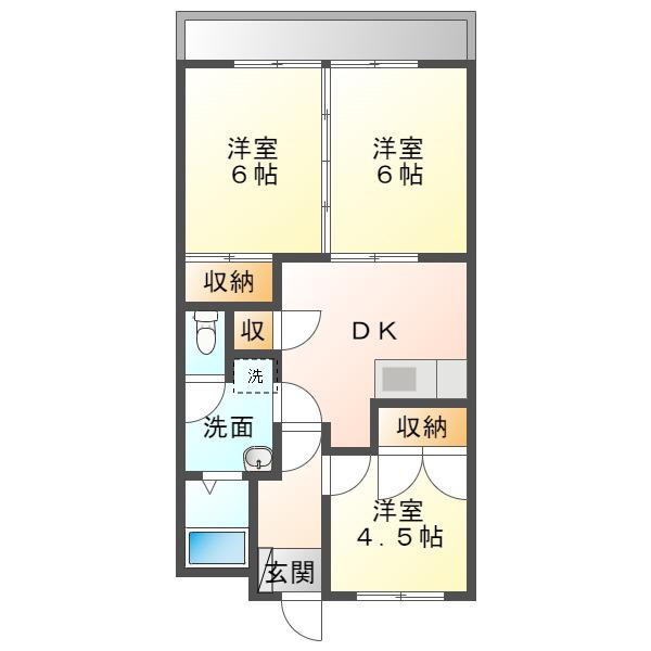 リバーサイド舛尾(3DK/3階)の間取り写真