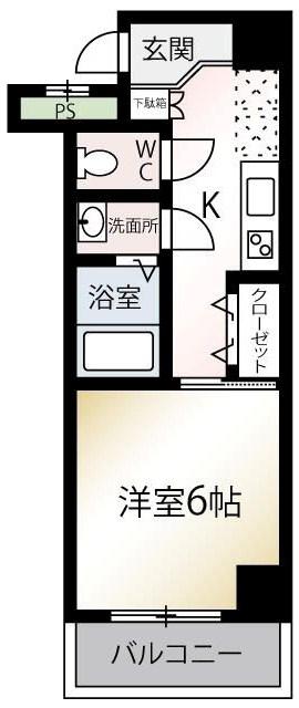 アトレ天王町(1K/3階)の間取り写真
