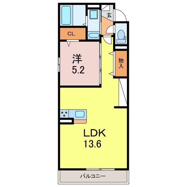 GRAND D-ROOM中山(1LDK/3階)の間取り写真