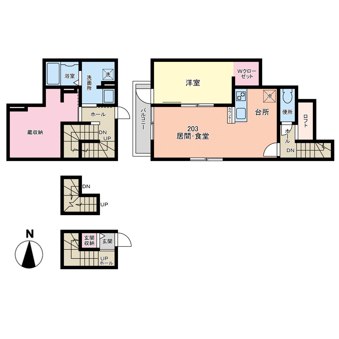ボヌール薬師堂(1LDK/2階)の間取り写真