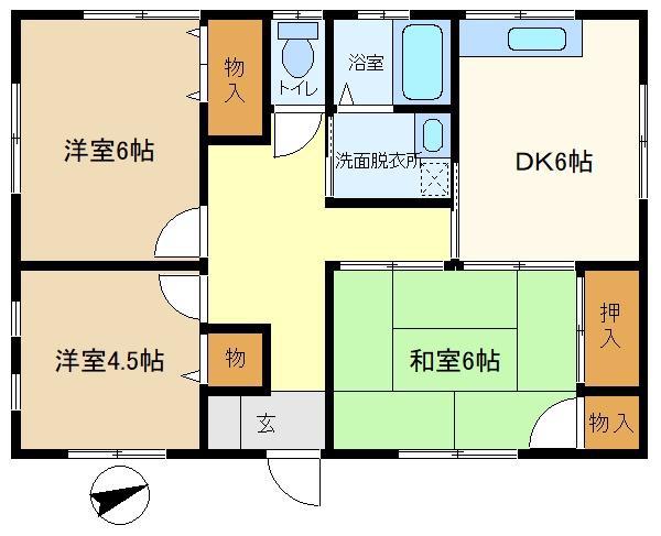 今西ハウス(3DK/1階)の間取り写真