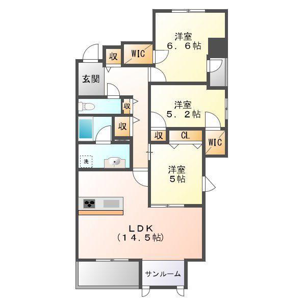 CORTILE MARUFUKU(3LDK/5階)の間取り写真