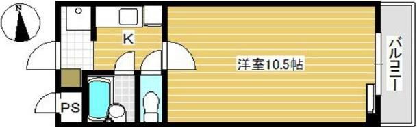 第二ライフマンション(1K/3階)の間取り写真