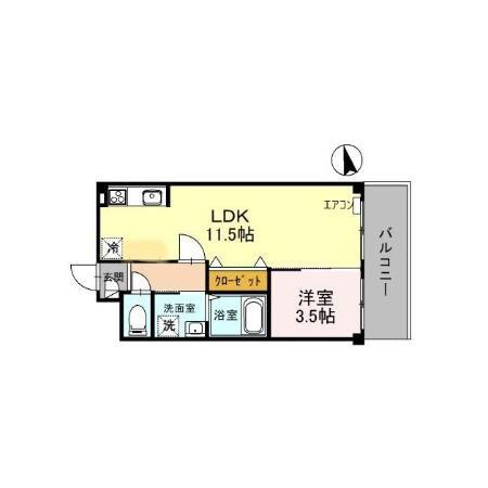 VILLA IZUMI CHUO(1LDK/6階)の間取り写真