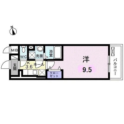 エトワール(1K/2階)の間取り写真