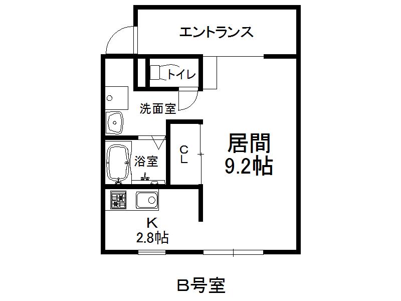 アダージオ池田(1DK/2階)の間取り写真