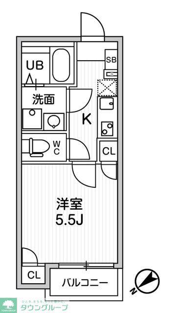 TS CUOREお花茶屋(1K/3階)の間取り写真