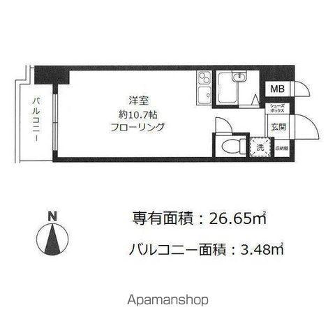 パレドール文京メトロプラザ I(ワンルーム/4階)の間取り写真