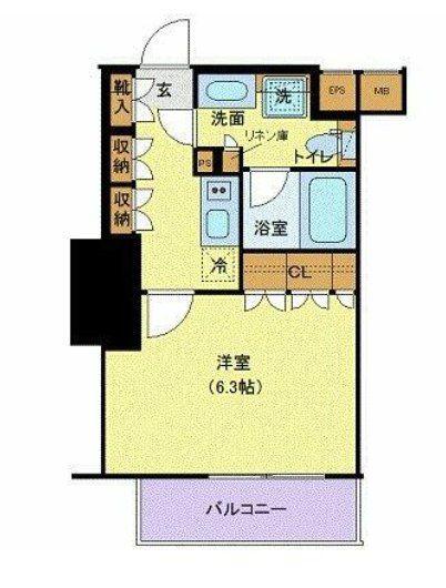 ザ・パークワンズ渋谷本町(1K/1階)の間取り写真