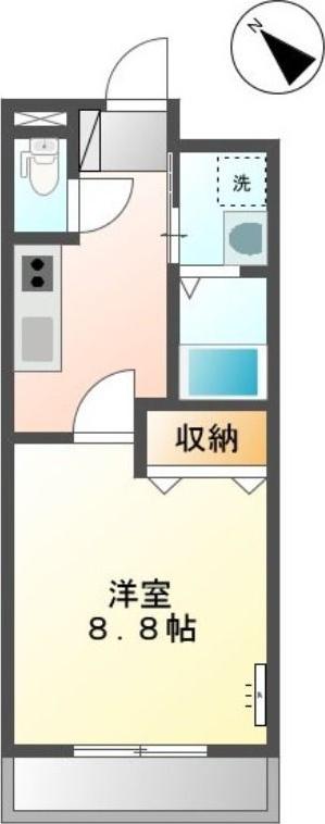 ヴィオーラ(1K/2階)の間取り写真